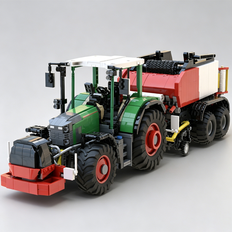 새로운 녹색 농장 트랙터와 빨간색 베일러 트레일러 MO - Agriculture Farming Education 리뷰 및 가격