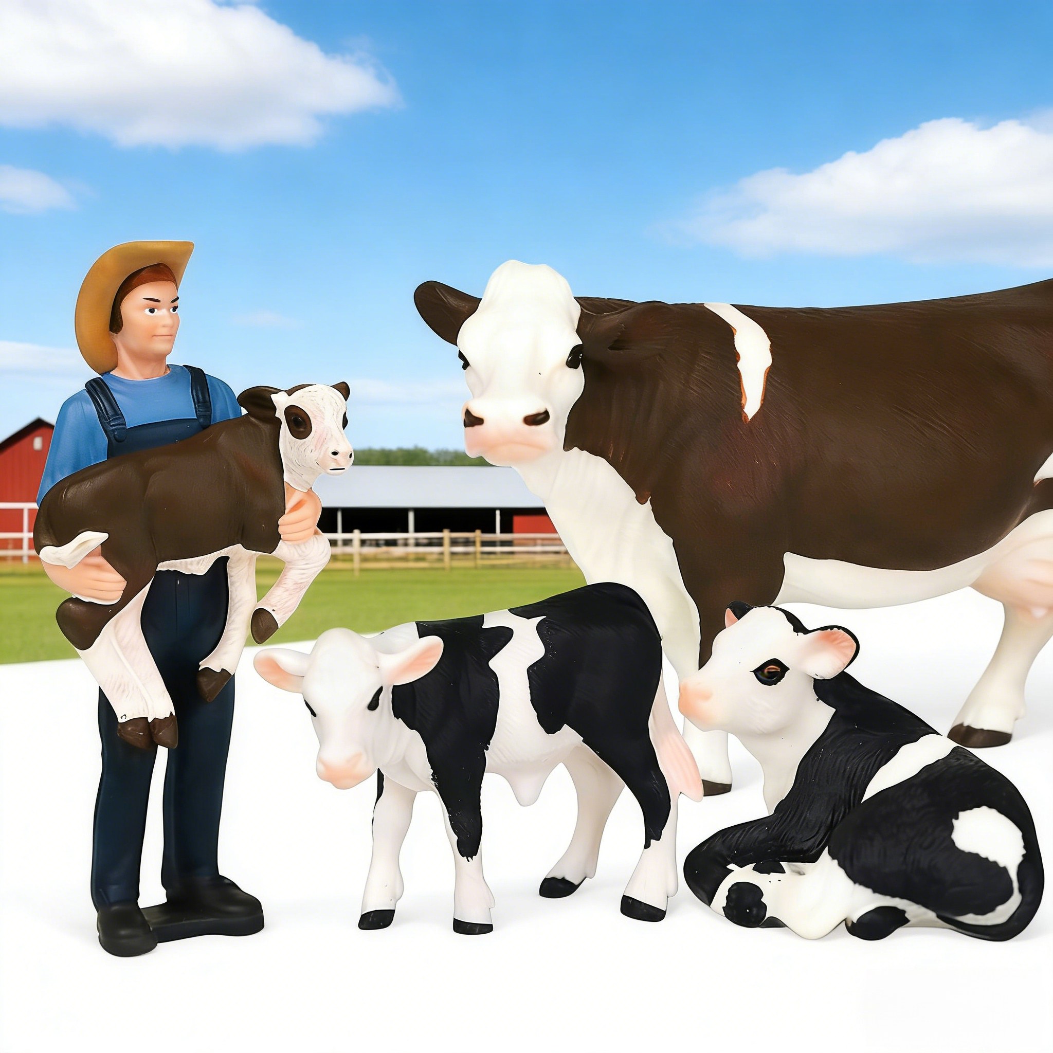농장 농부와 소 모델 4개 세트 농업 테마 수집품 어린 - Agriculture Farming Education 리뷰 및 가격