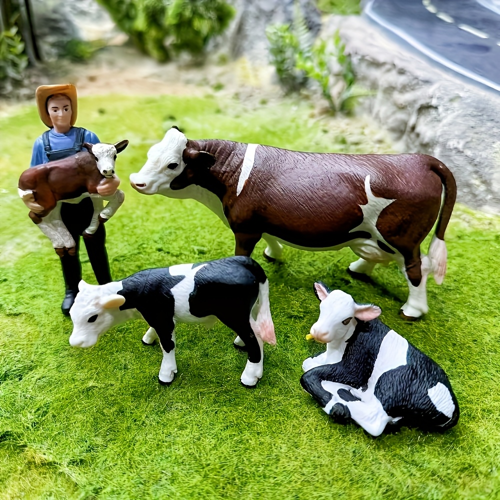 농장 농부와 소 모델 4개 세트 농업 테마 수집품 어린 - Agriculture Farming Education 리뷰 및 가격